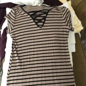 Brown and black dress